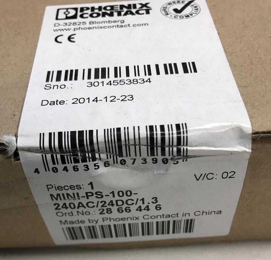 Used Pheonix Contact,Mini-PS-100-24AC/24DC/1.3,Mini Power Supply Factory sealed