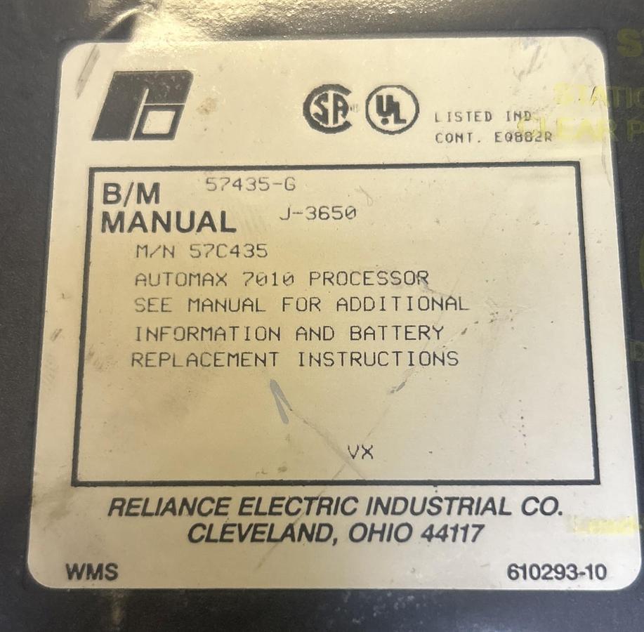 Used RELIANCE,57C435,AUTOMAX 7010 PROCESSOR