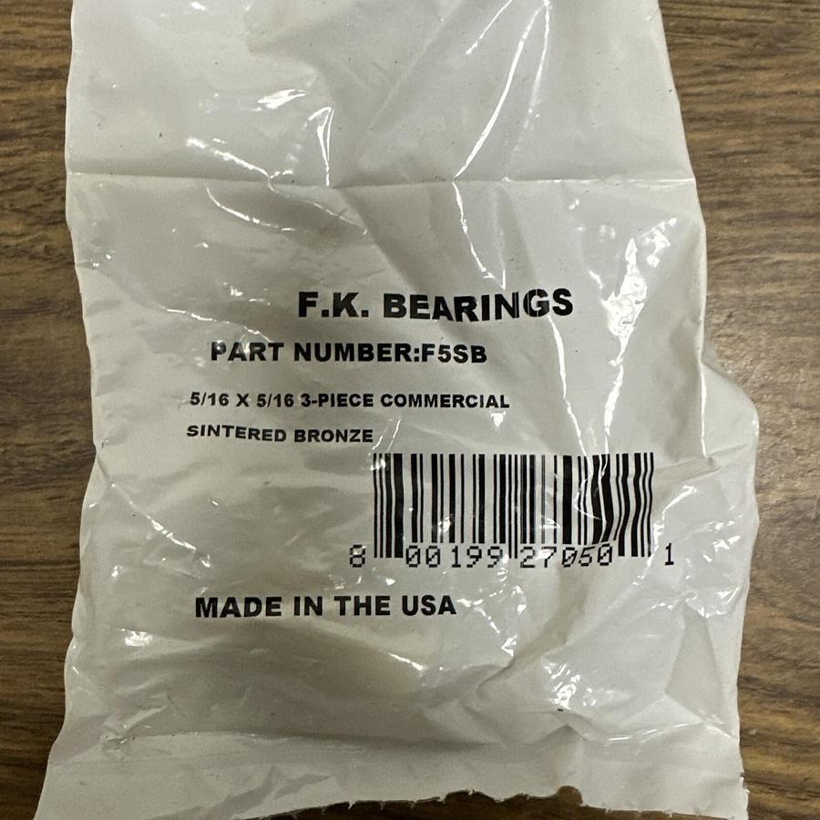 F.K. Bearings,F5SB,5/16 x 5/16 3-Piece Commercial Sintered Bronze Rod End