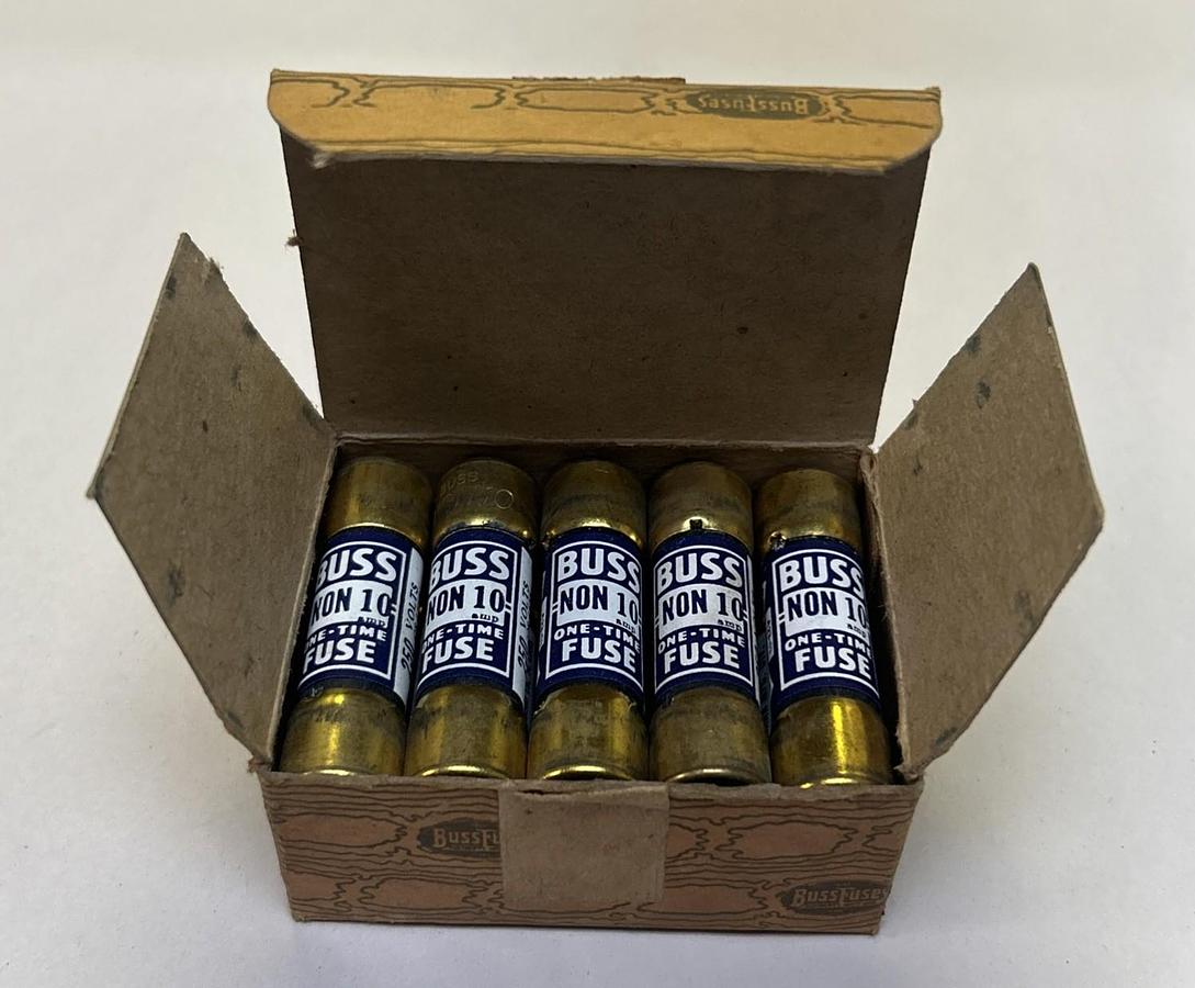 BUSSMANN,NON10,FUSE 10A 250V LOT OF 10 NOS