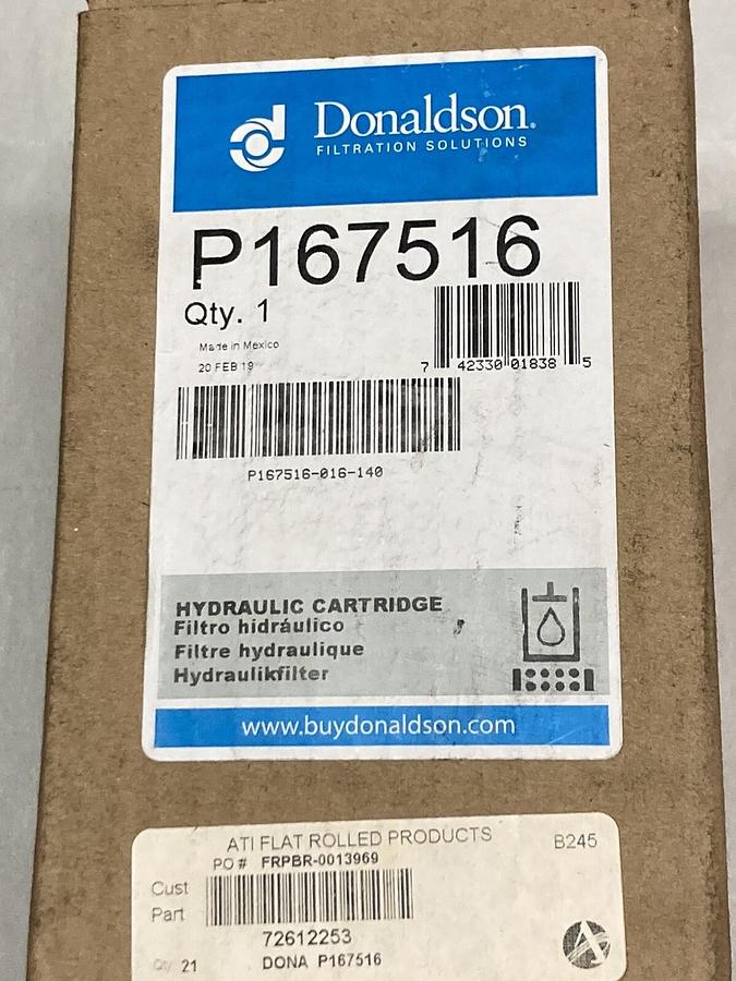 Donaldson,P167516,Hydraulic Filter