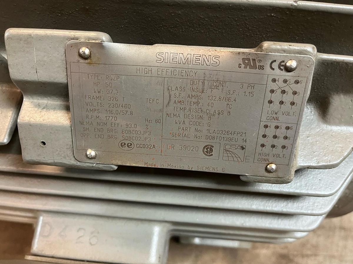 Used SIEMENS,1LA03264FP21,MOTOR RGZP 50HP 1770RPM 3PH 326T