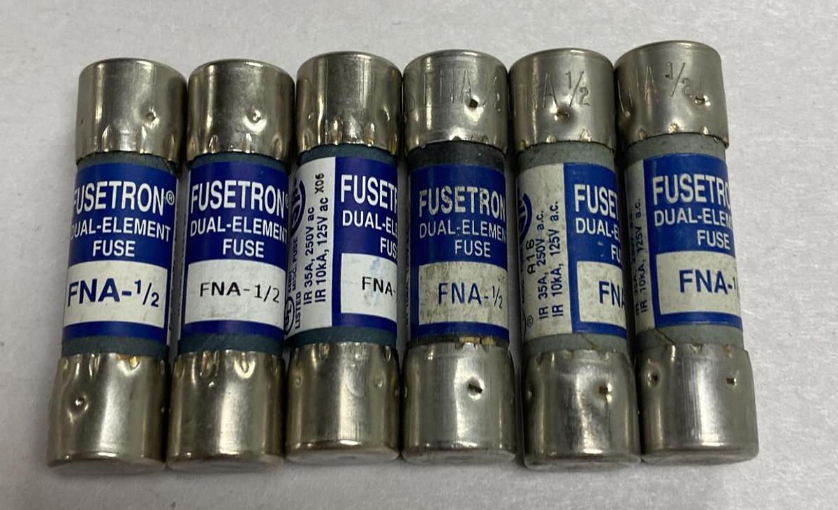 Cooper Bussmann,FNA-1/2,Fusetron Fuse Lot Of 6 NOS