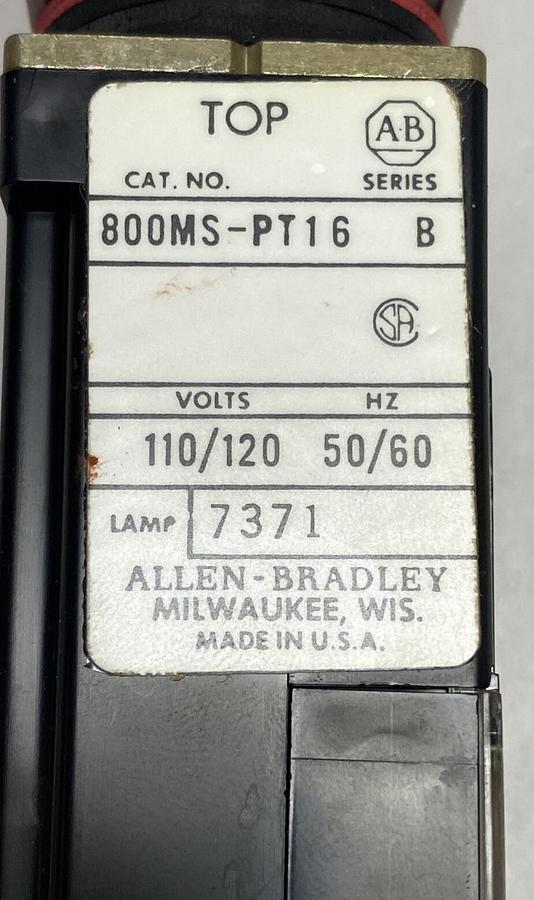 Allen-Bradley,800MR-PT16R,Red Pilot Light NOS