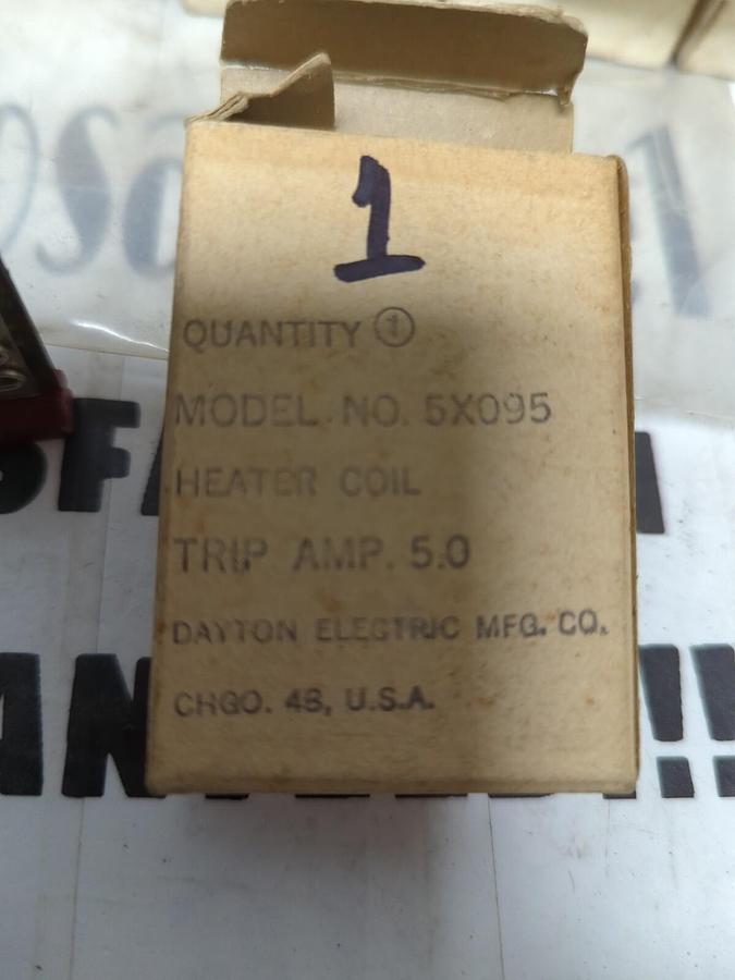 DAYTON ELECTRIC,5X095,HEATER COIL TRIP AMP 5.0 LOT OF 11 NOS