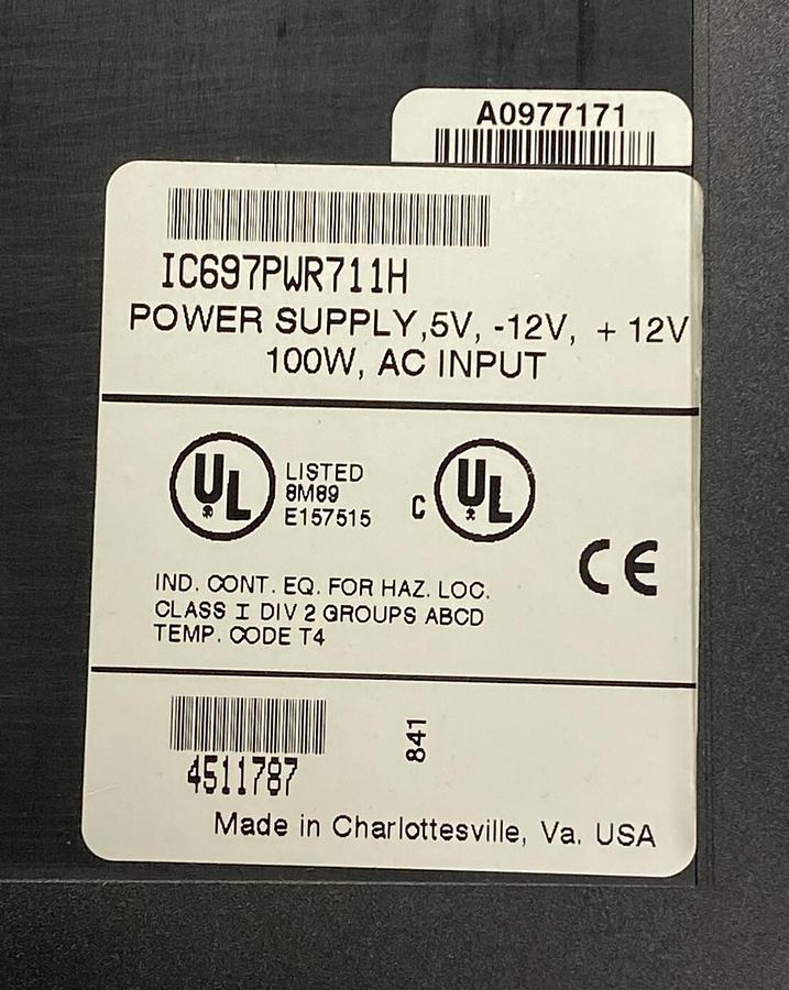 Used GE FANUC,IC697PWR711,POWER SUPPLY MODULE REFURBISHED
