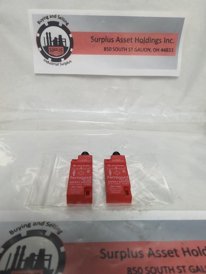 Used ALLEN-BRADLEY,EN-1088,FERROGARD SAFETY SWITCH LOT OF 2 PRE-OWNED