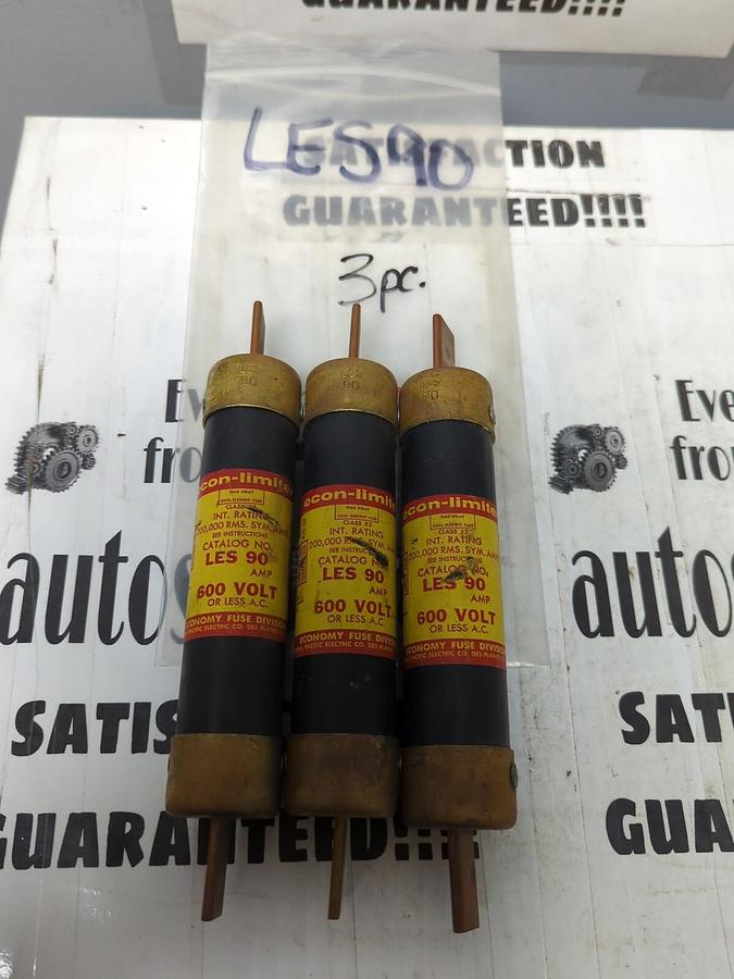 FEDERAL PACIFIC,LES-90,ECON-LIMITER 90 AMP FUSES LOT OF 3 NOS