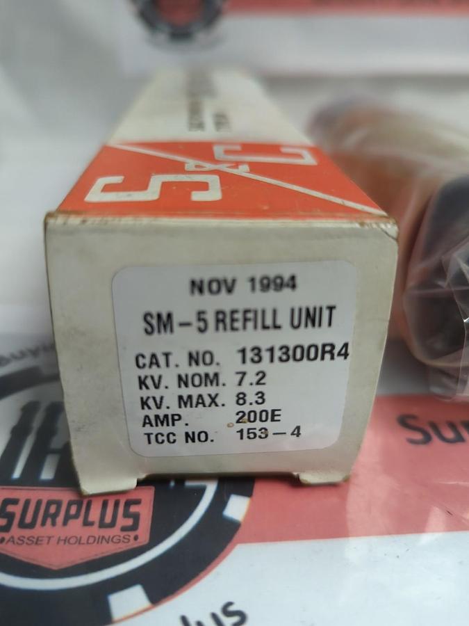 S&C,131300R4,SM-5 REFILL UNIT 200E AMP KV NOM 7.2 KV MAX 8.3 NOS