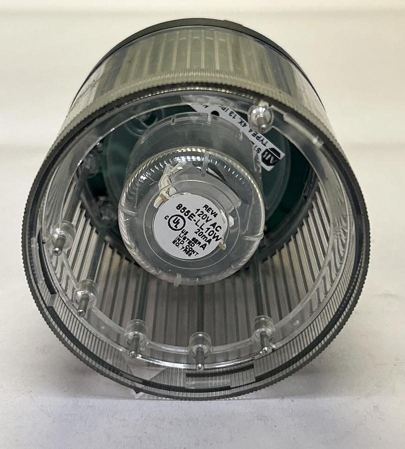 Used ALLEN BRADLEY,855T-B10TL7,SER C CLEAR WHITE STEADY LED STACK LIGHT