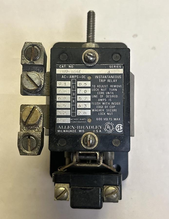 Used ALLEN BRADLEY,809-A04E,INSTANTANEOUS TRIP RELAY