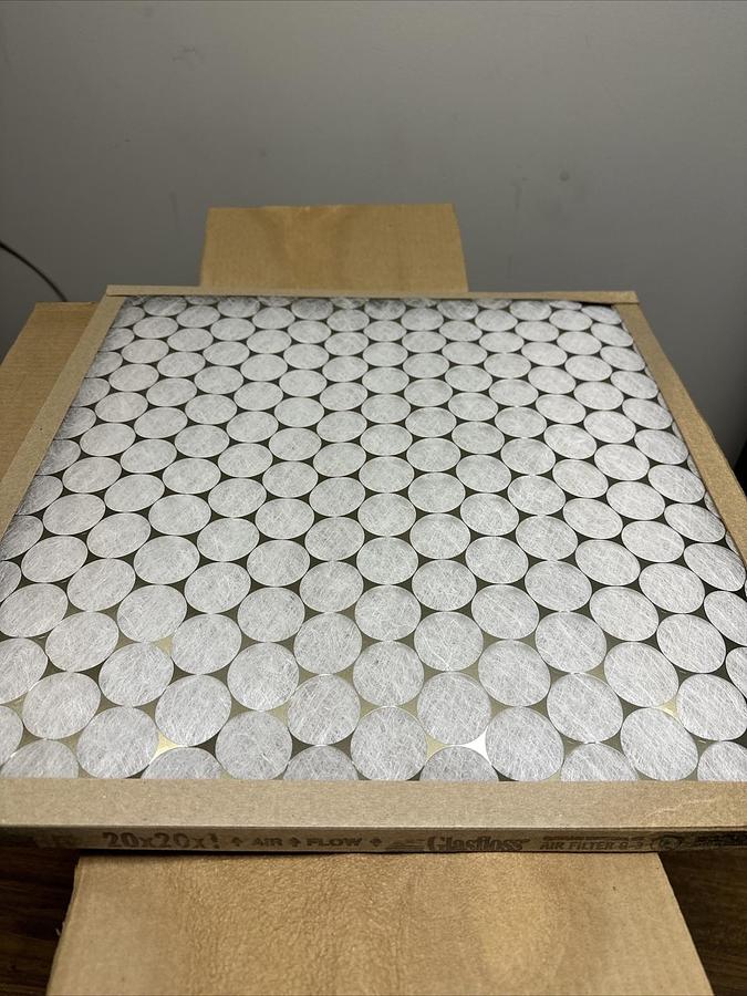 Glassfloss,PTA202001,20x20x1 Disposable Air Filter Box of 12