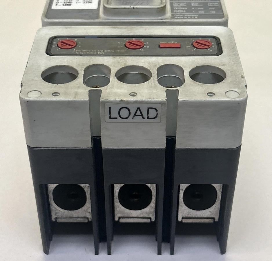 Used CUTLER-HAMMER,HMCP250L5,CIRCUIT BREAKER 250A 600V 3P