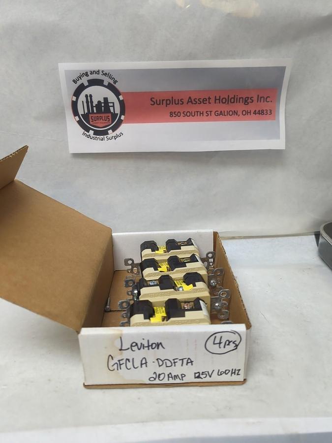 LEVITON,GFCLA-DDFTA,GFC OUTLET 20 AMP 125V 60HZ LOT OF 4 NOS