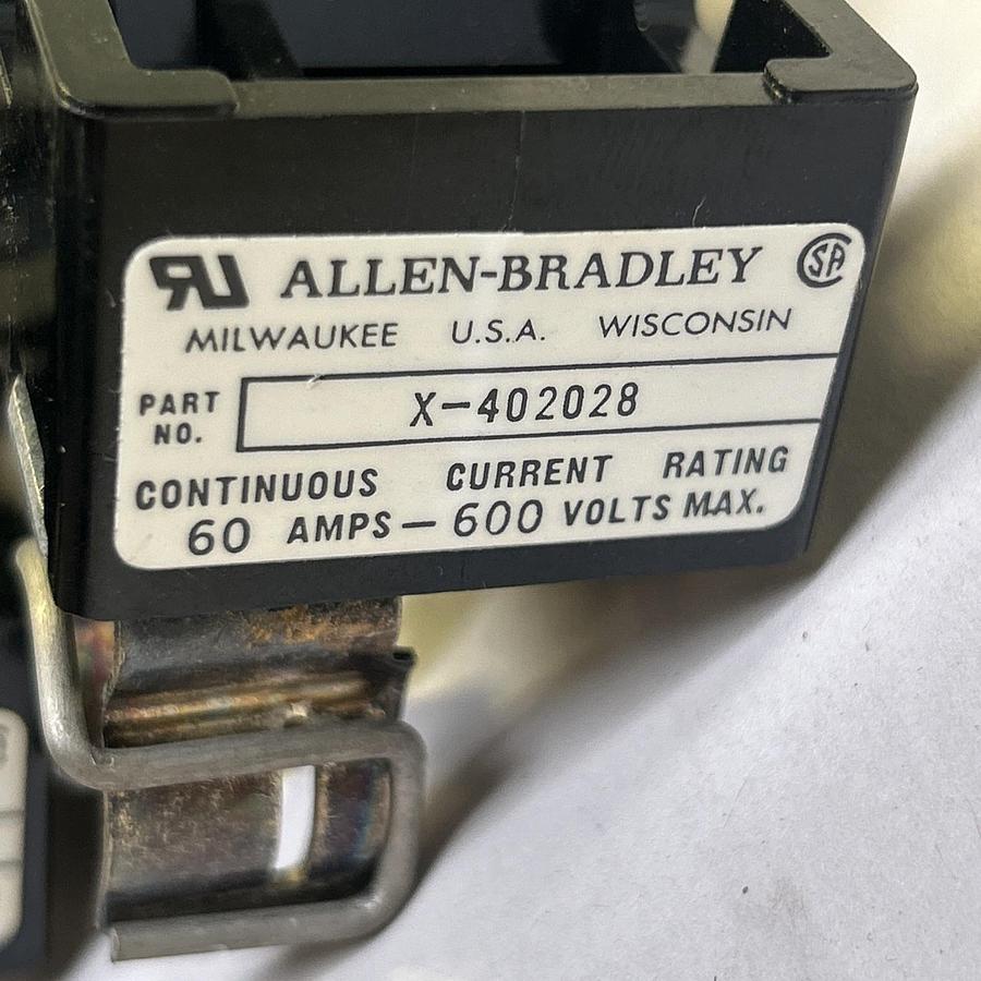 Used ALLEN BRADLEY,X-402028,FUSE BLOCK 60A 600V LOT OF 2