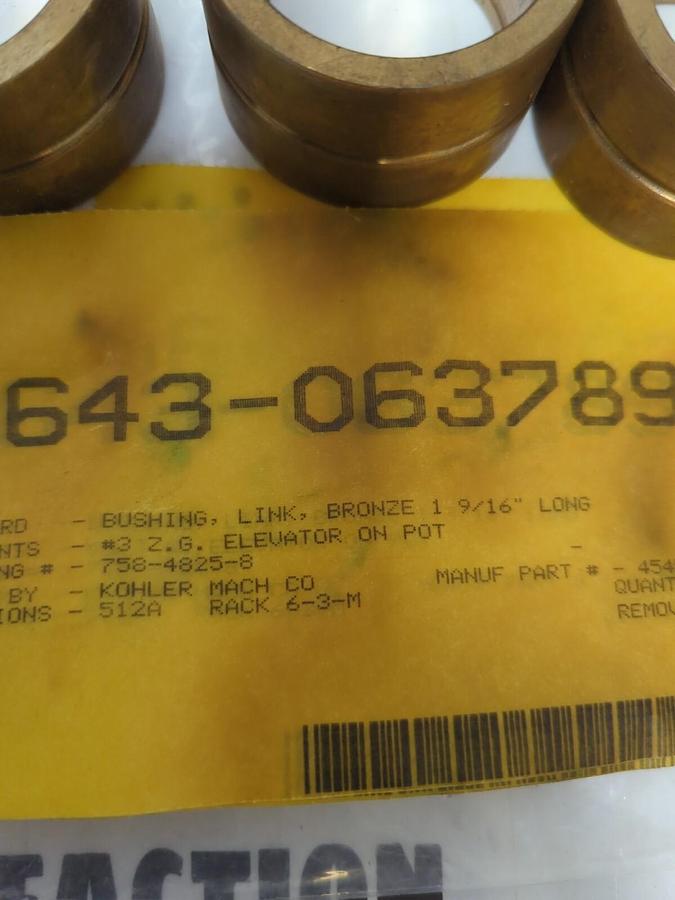 KOHLER-MACH,454MA84-1,BRONZE LINL BUSHING 1-9/16 INCH LONG LOT OF 5 NOS