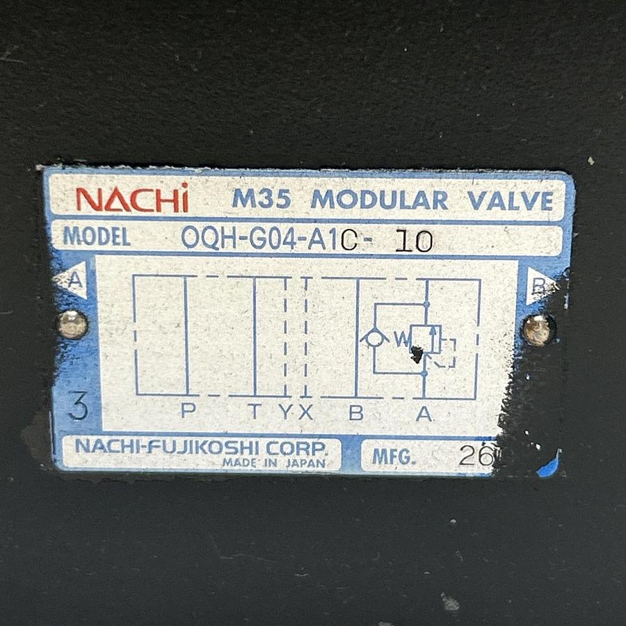 Used NACHI HYDRAULICS,0QH-G04-A1C-10,PILOT OPERATED CHECK MODULAR VALVE