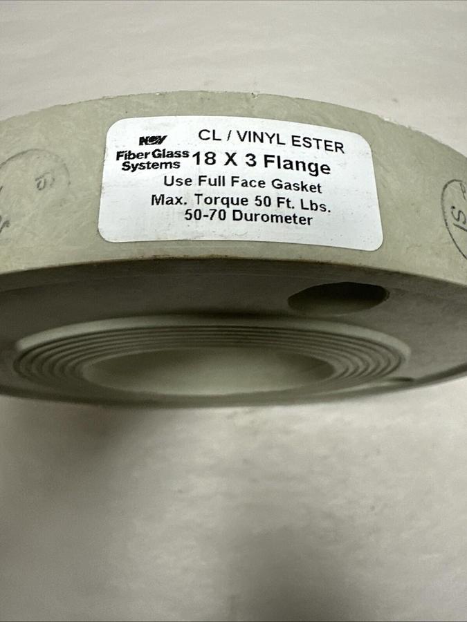 Fiber Glass Systems,16H311-JS,CL/Vinyl Ester 18x3 Flange