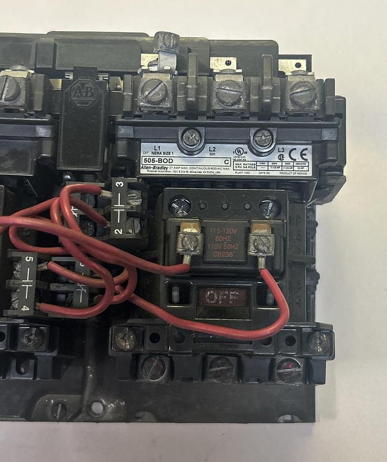 Used ALLEN BRADLEY,505BOD,REVERSING STARTER SIZE 1 27A 600V