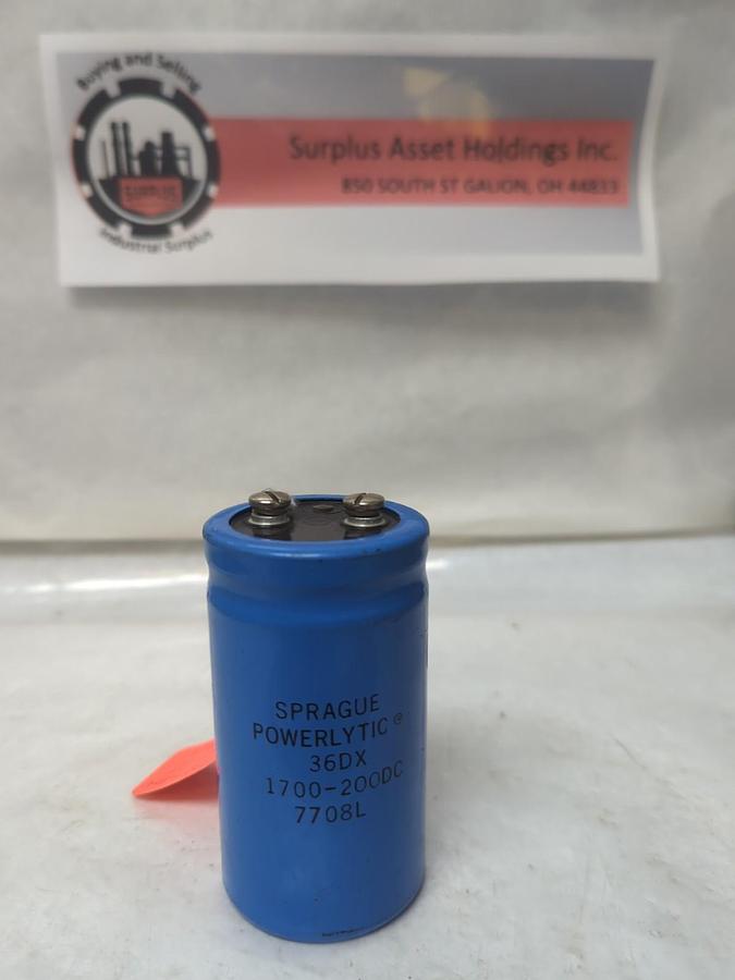 Used SPRAGUE,36DX,POWERLYTIC CAPACITOR 1700-200DC PRE-OWNED