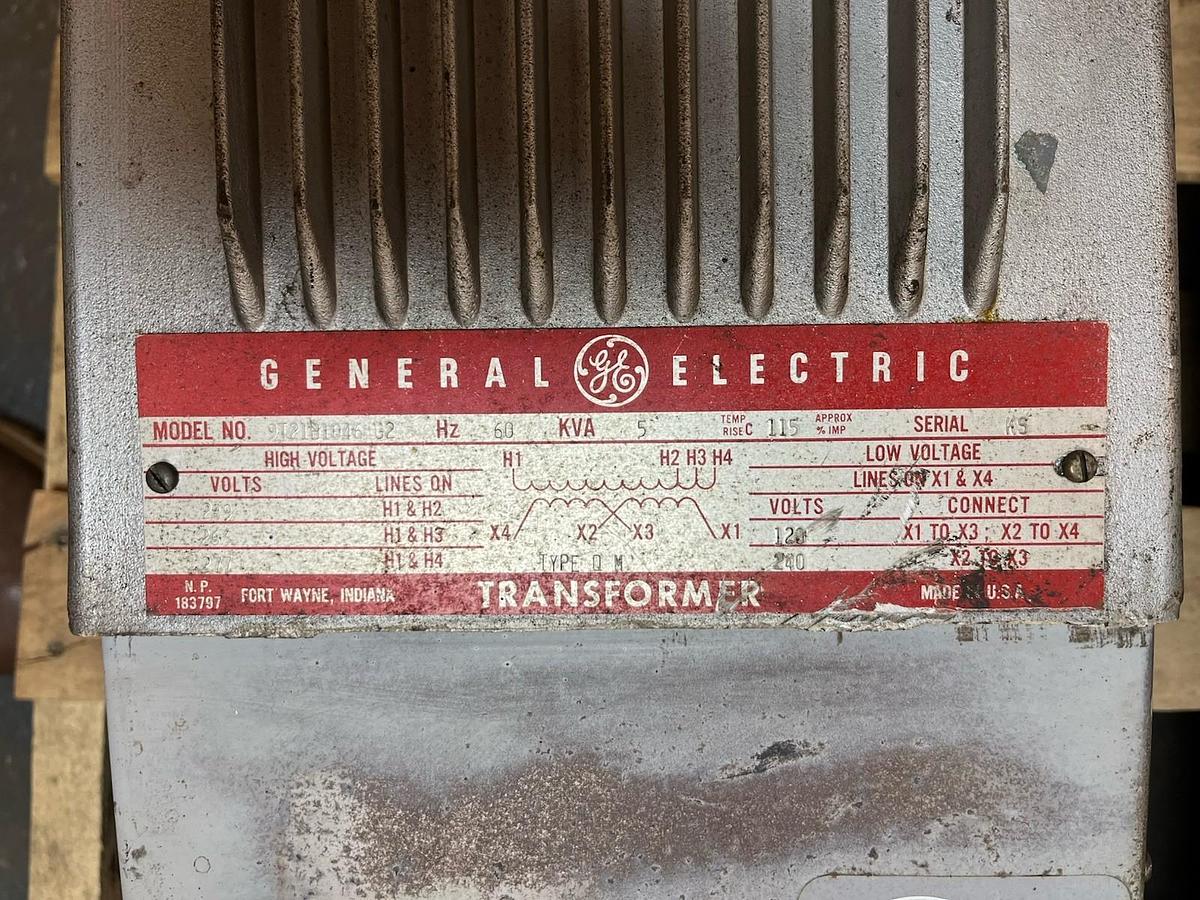 Used GE,G9T1B1046G2,TRANSFORMER 5KVA HV 277V LV 120/240V