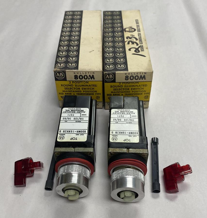 Allen Bradley,800MR-16HA2BRA,2 Position Illuminated Selector Switch Lot Of 2 NOS
