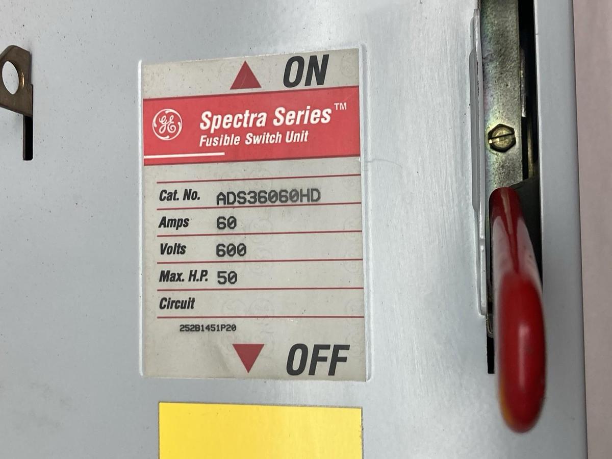 GE,ADS36060HD,Fusible Panelboards Switch Unit 60A 600V 50HP 3P Spectra Series