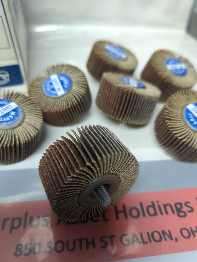 MERIT,33015,MINI WHEEL 2X1X1/4-20 THD 60 GRIT FLAP WHEEL PACK OF 9 NOS