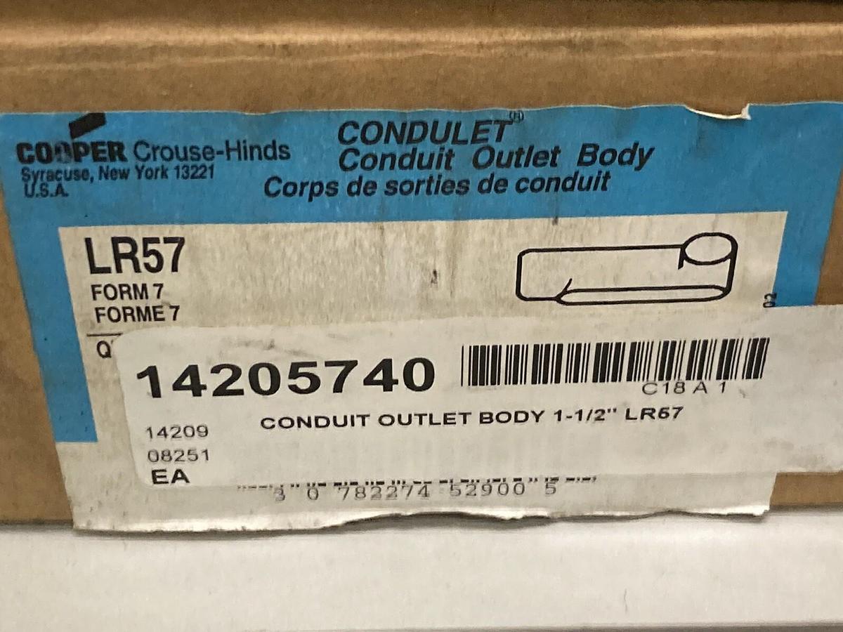 Used Cooper Crouse-Hinds,LR57,Conduit Outlet Body 1-1/2 INCH