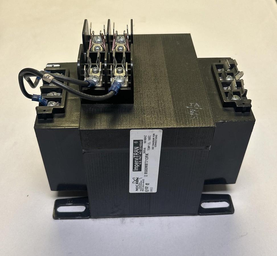 Used MICRON INDUSTRIES,B500MBT713RK,CONTROL TRANSFORMER 500VA 50/60HZ