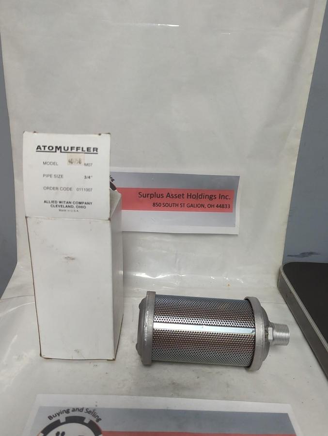 ATOMUFFLER,M07,AIR EXHAUST MUFFLER 3/4 INCH PIPE SIZE NOS