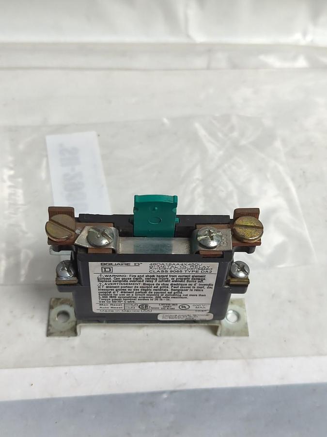 Used SQUARE D,48DA18AA4X450U,BI-METAL OVERLOAD RELAY PRE-OWNED
