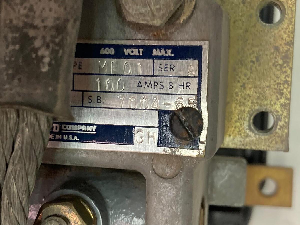 Used Square D,7004 MEO1,Ser A DC Contactor 230/240VDC 100A