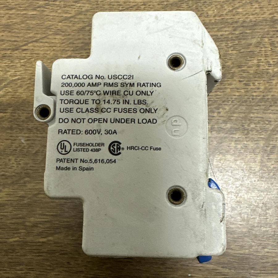 Used Gould,USCC21,Fuseholder, 600V, 30A, 2 Phase, Blown Fuse Indicator