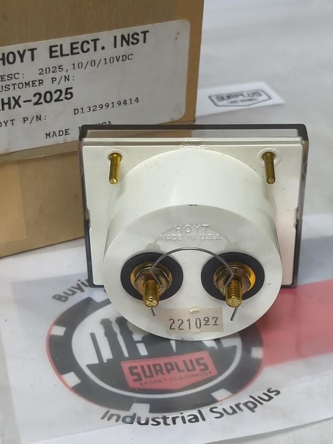 HOYT,EHX-2025,PANEL MOUNT VOLT METER 10/0/10VDC LOT OF 2 NOS
