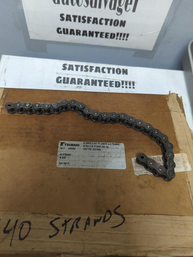 TSUBAKI,40PC.,ROLLER CHAIN CUT TO LENGTH 40 RIV X 26 PITCHES INCL 7PC. C/L