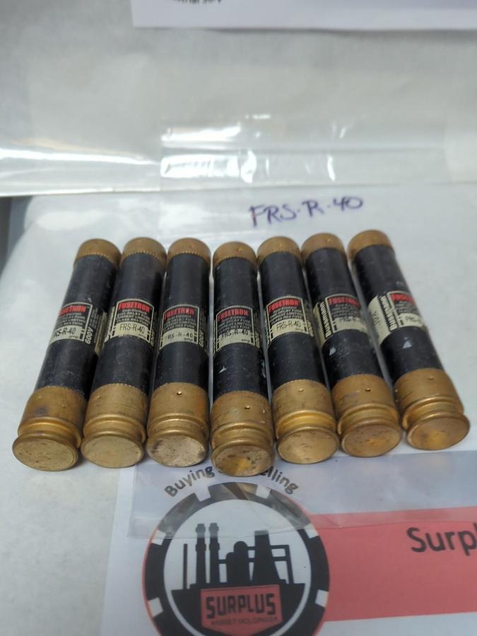 Used COOPER BUSSMAN,FRS-R-40,FUSETRON 40 AMP FUSE LOT OF 7 PRE-OWNED