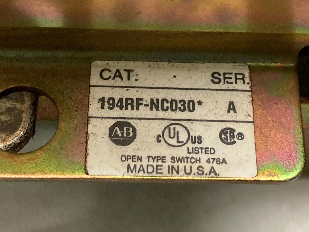 Used Allen-Bradley,194RF-NC030,Ser A Fused Disconnect Switch Mounted