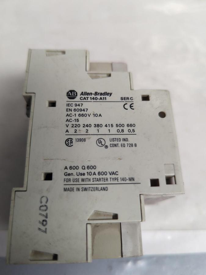 Used ALLEN BRADLEY,140-MN-0016,SERIES C MOTOR STARTER W/ 140-11 PROTECTOR PRE-OWNED