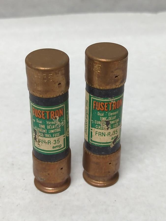 Used COOPER BUSSMANN,FRN-R-35,FUSETRON 35 AMP FUSE LOT OF 2 PRE-OWNED