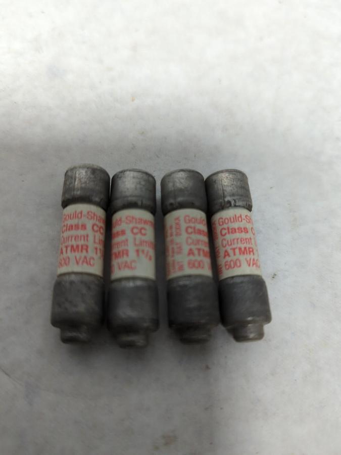 GOULD,ATMR 1-1/2,1-1/2 AMP 600V FUSE LOT OF 4 NOS