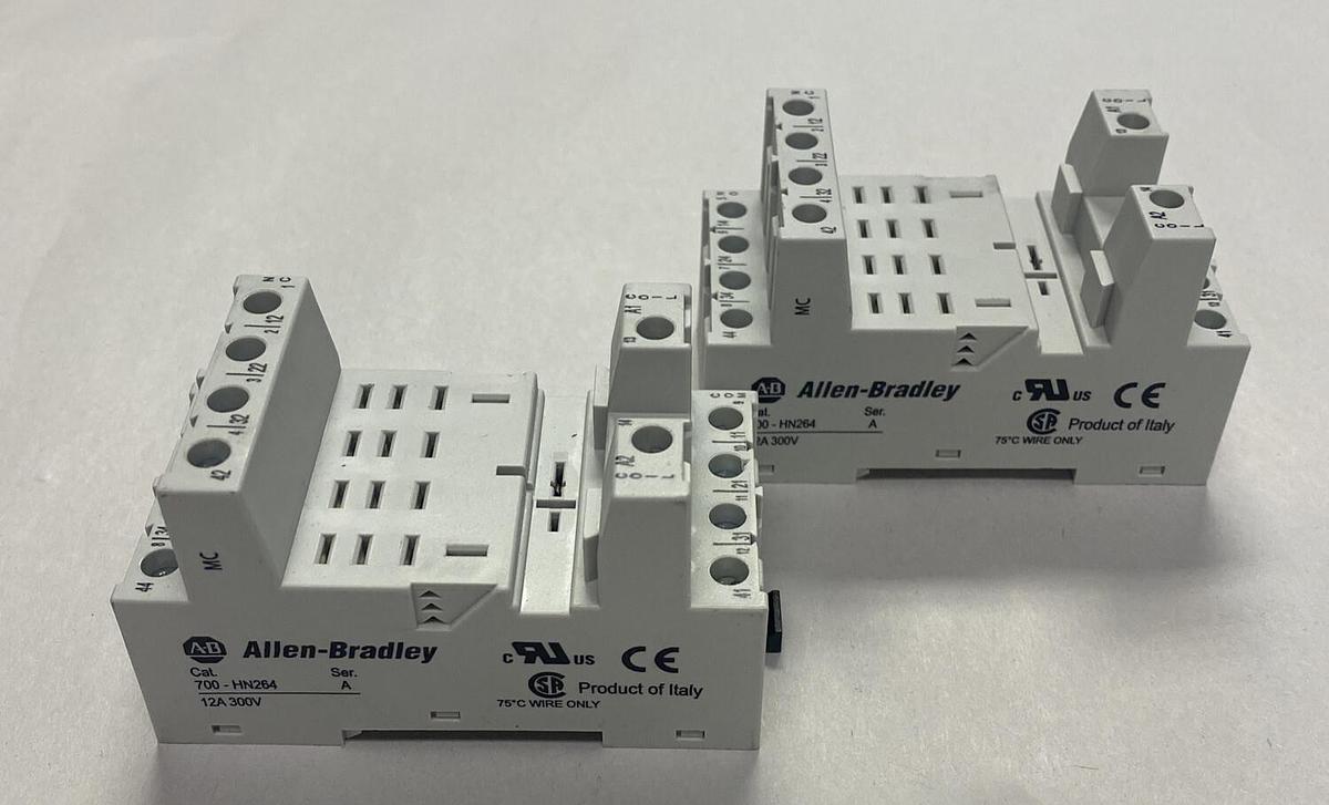 Used ALLEN BRADLEY,700-HN264,SER A RELAY SOCKET LOT OF 2