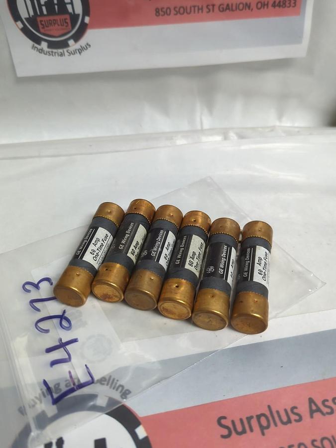 Used GE,E4273,CLASS H 60 AMP FUSE LOT 6 OF PRE-OWNED