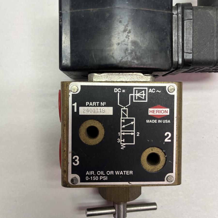 Used HERION,2401119,3/2-WAY SOLENOID POPPET VALVE PORT SIZE G 1/4