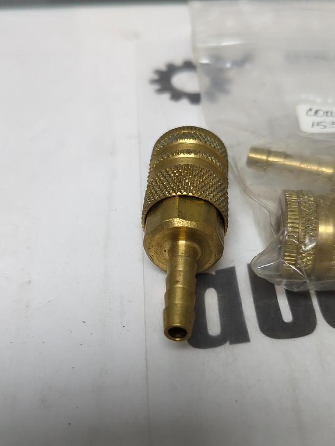 COILHOUSE,153, 1/4 IN HOSE BARB BRASS INDUSTRIAL PNEUMATIC HOSE COUPLER LOT OF 3