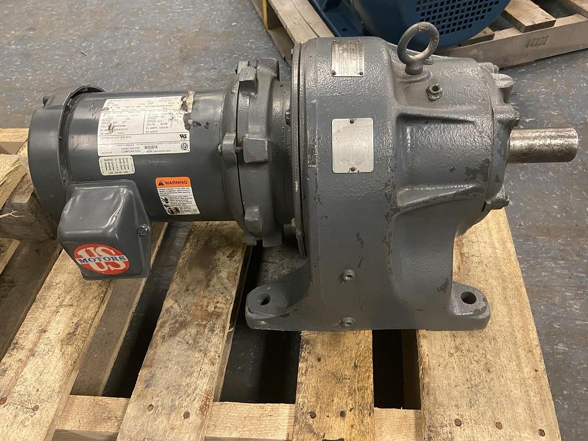 Used US Motors,R288,GearMotor Ratio 17.06 Frame 21 Motor E190 2HP 1725RPM 208-230/460
