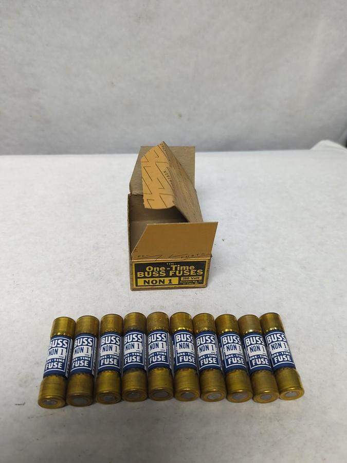 COOPER BUSSMANN,NON-1,ONE-TIME 1 AMP FUSES BOX OF 10 NOS
