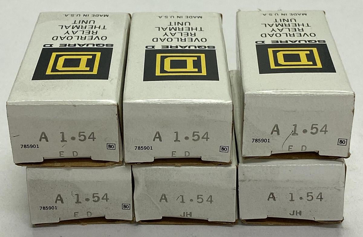 SQUARE D,A1.54,THERMAL OVERLOAD HEATER ELEMENT LOT OF 6 NOS
