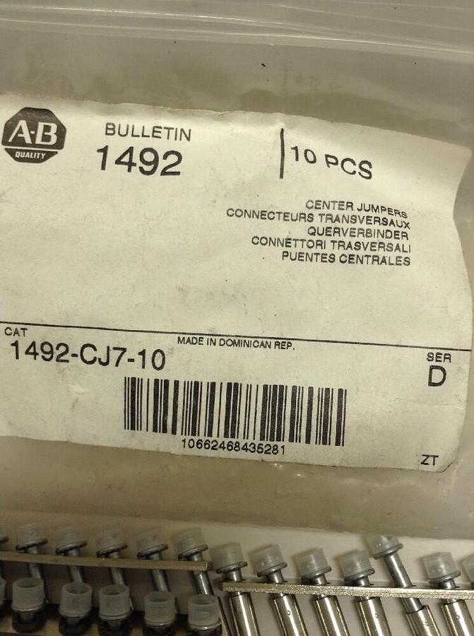 Allen Bradley,1492-CJ7-10,Center Jumpers Pack of 10