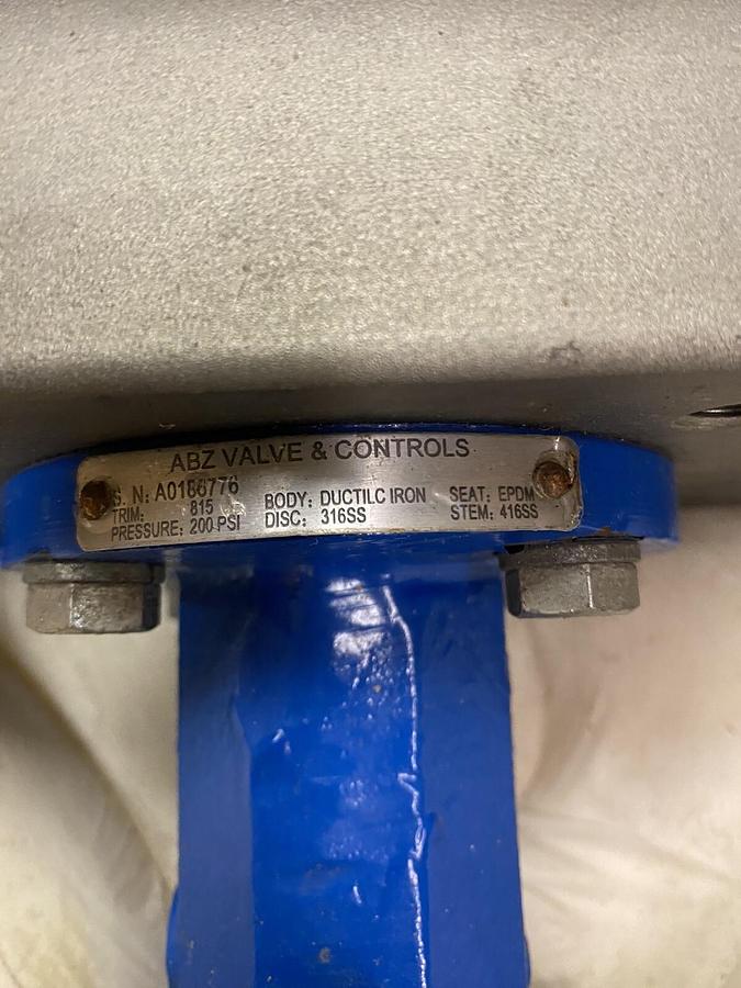 Used ABZ,815,6 Inch Actuator Butterfly Valve 200PSI